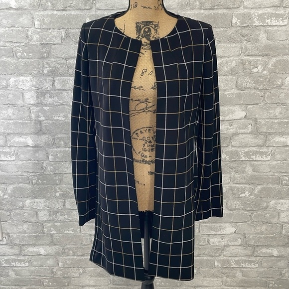 Amanda + Chelsea Black Windowpane Blazer - Picture 1 of 7